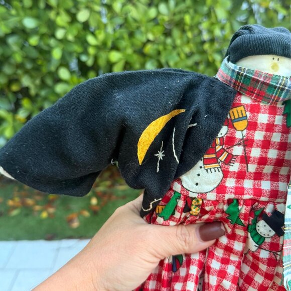 Vintage Lot Primitive Folk Art Handmade Dolls Snowman Santa Gingerbread Girl Boy - Picture 15 of 15